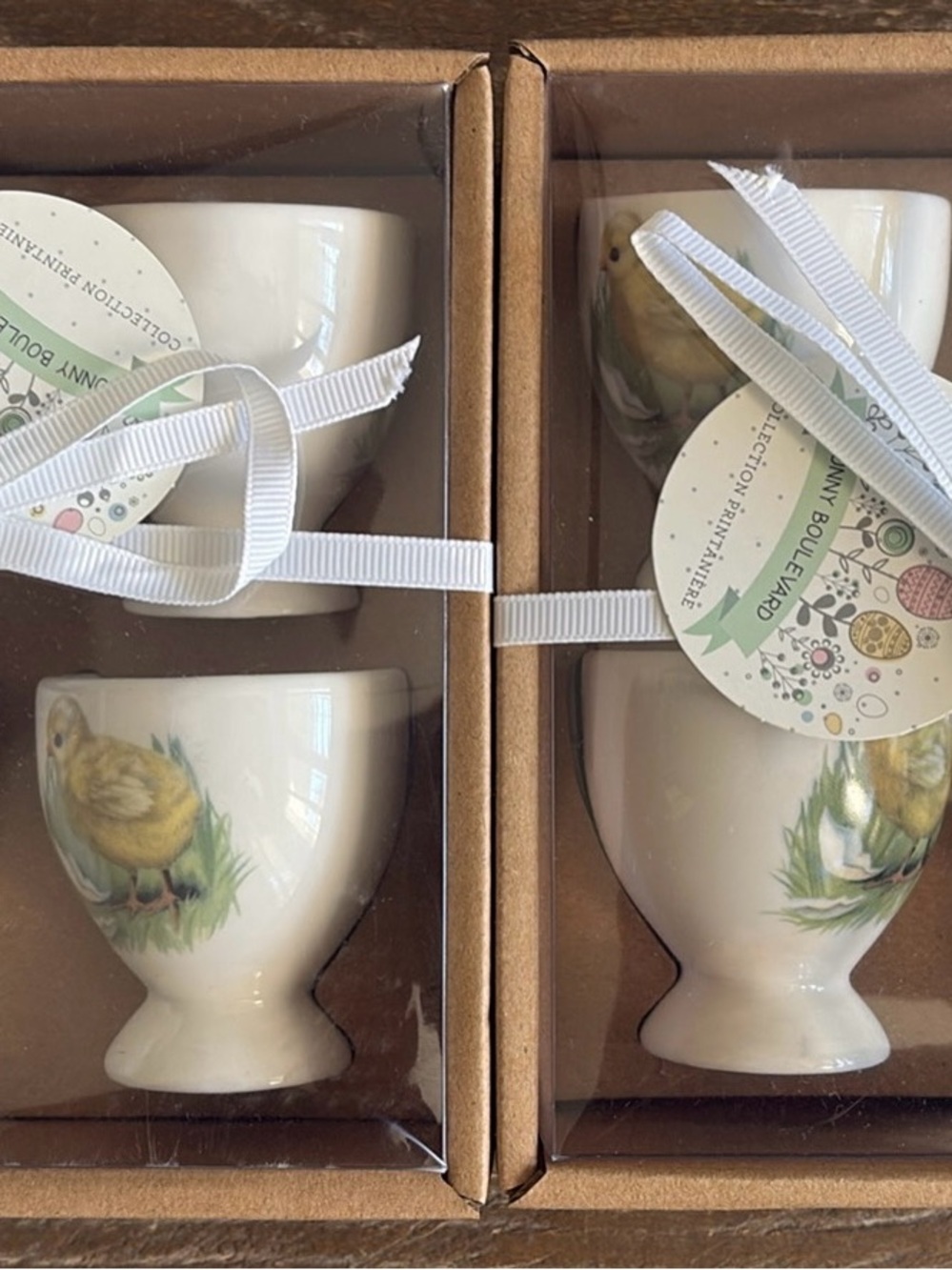 New Grace Fine Porcelain Easter Egg Cups Set of 4 - Lot of 2 Boxes (8 Total)